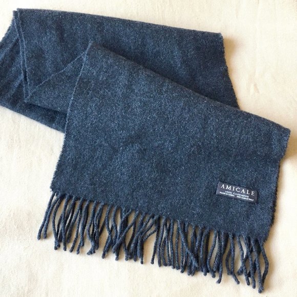 Amicale Super Soft Lightweight Solid Grey Cashmere Scarf - Picture 1 of 4